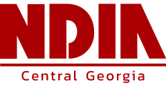 Red text that states "NDIA Central Georgia", with a red line separating "NDIA" and "Central Georgia".